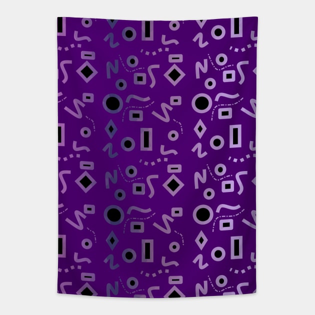 MOD Purple Geometrical Designs Tapestry by SartorisArt1