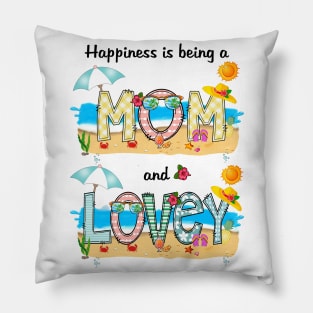 Happiness Is Being A Mom And Lovey Summer Beach Happy Mother's Pillow