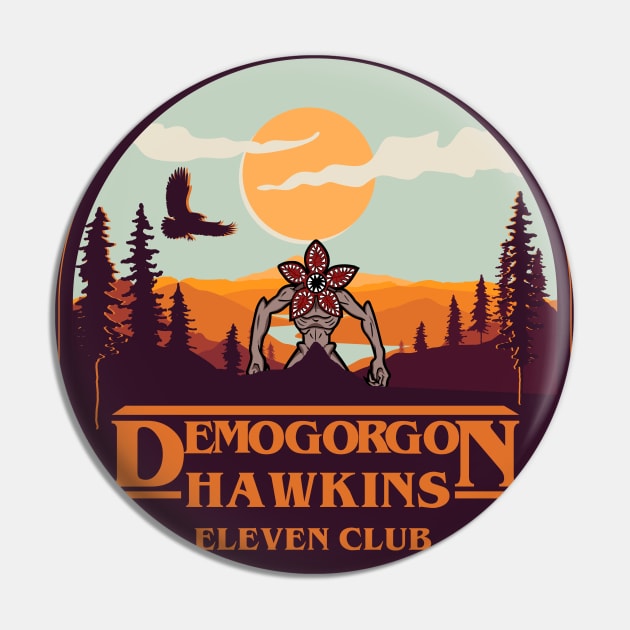 Stranger Things: Demogorgon Hawkins - Eleven Club 1986 Pin by spaceranger