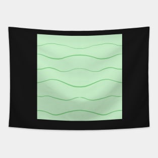 Pastel Green Waves Tapestry