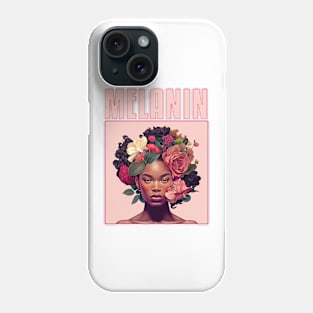 Black Flower Melanin Girl Phone Case