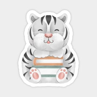 WHITE TIGER READS Magnet