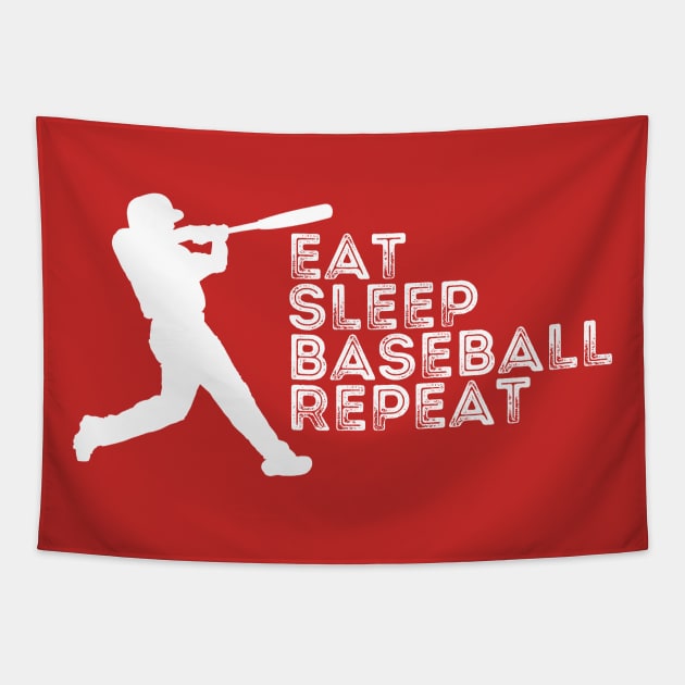 Eat Sleep Baseball Repeat Tapestry by CoubaCarla