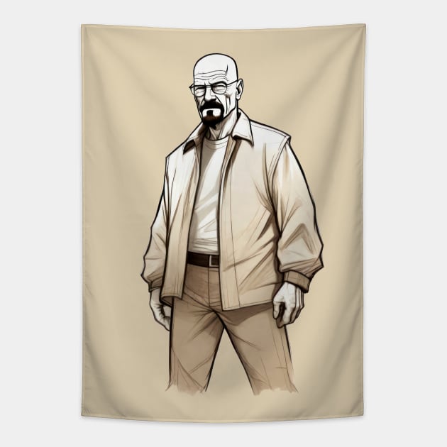 Walter White - Sketch Tapestry by Buff Geeks Art