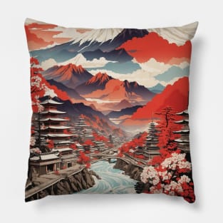 Gifu Japan Vintage Poster Tourism Pillow