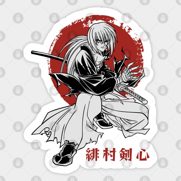 Himura kenshin - Kenshin manga Sticker by ArtSellerWorker