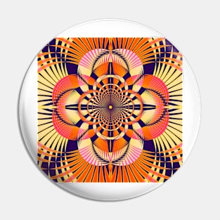 Orange and Purple Kaleidoscope Pin