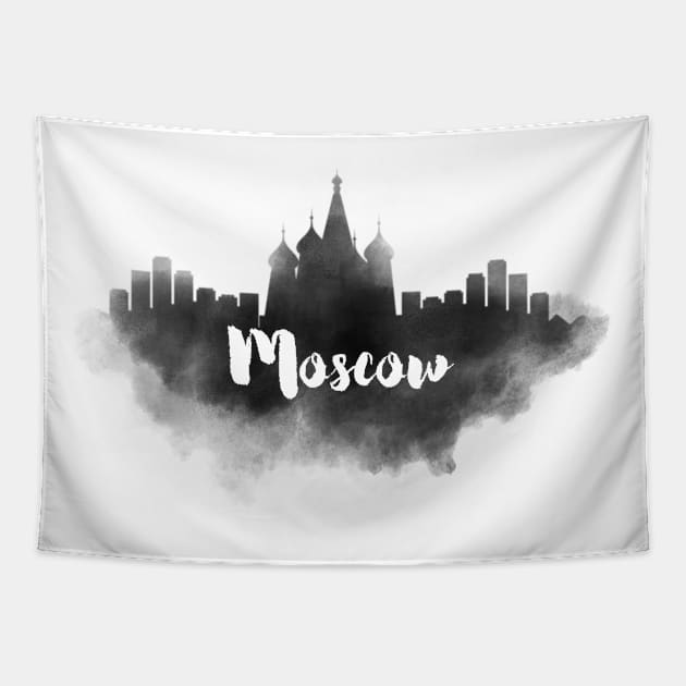 Moscow watercolor Tapestry by kursatunsal
