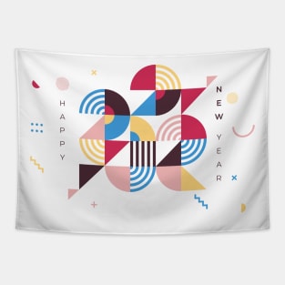 Happy New Year 2022 // Modern Geometric Design Tapestry