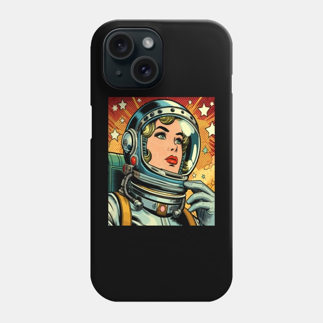 Female Astronaut Comic Book Style Phone Case by RCDBerlin