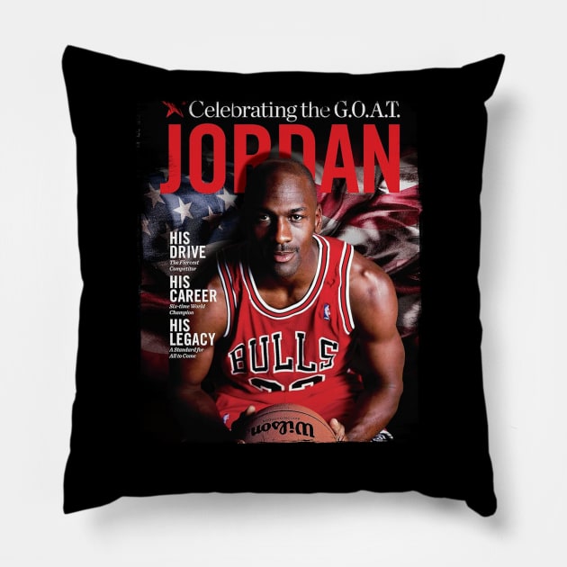 JORDAN SLAM MAG - VINTAGE Pillow by Buff Geeks Art