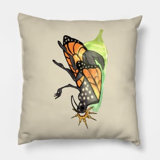 Humanoid Butterfly With Crown in Chrysalis Pillow