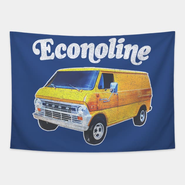 1970s Custom Econoline Van / Faded Thrift Style Retro Design Tapestry by DankFutura