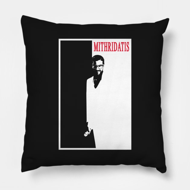 Mithridatis Scarface Logo Pillow by AmokTimeArts