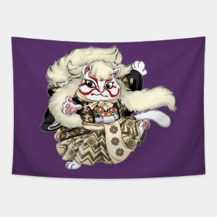 kabuki cat illustration Tapestry