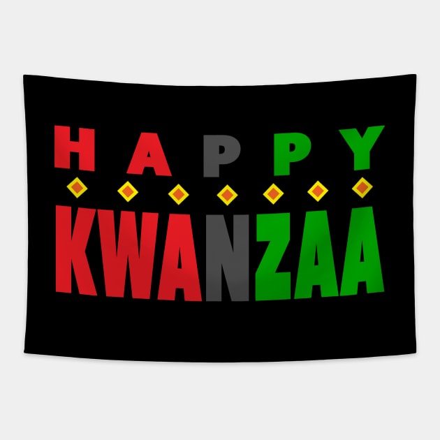 Festive Happy Kwanzaa Holiday Tapestry by Elvdant