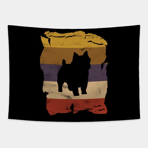 Norwich Terrier Distressed Vintage Retro Silhouette Tapestry by DoggyStyles