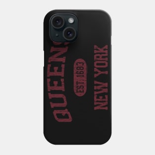 Queens NY Distressed Retro Souvenir Print T-Shirt Phone Case