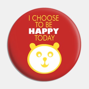 I choose to be happy today, typographic panda print Pin