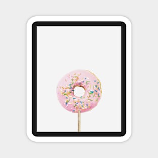 Pink donut Print Pink, Girls Nursery Room Decor, Candy, Kids room print art, Trendy modern print Magnet