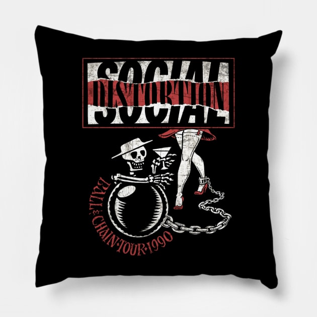 vintage social distortion Pillow by Van Bouten Design