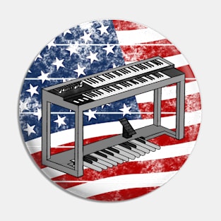 Jazz Organ USA Flag Organist Musician 4th July Pin