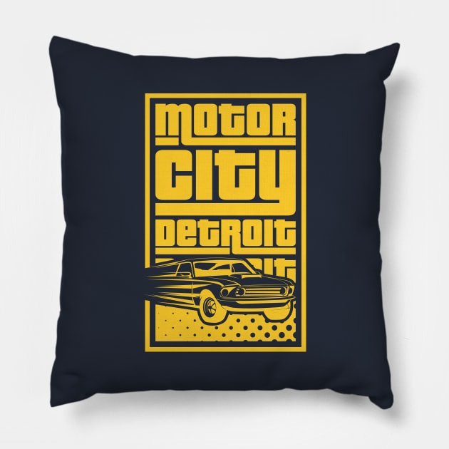 Motor City Detroit Pillow by rojakdesigns