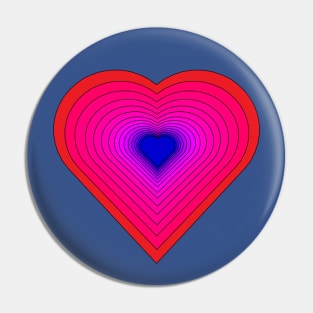 Red, Pink, Purple, and Blue Heart Pin