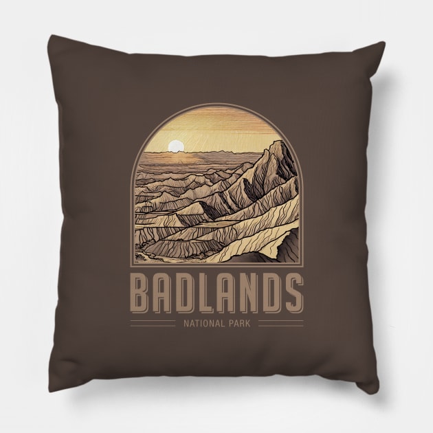 Badlands National Park Pillow by Curious World