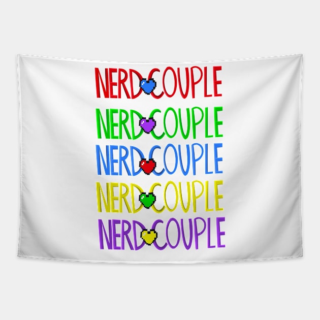 Nerd Couple 8-Bit Tapestry by The Nerd Couple