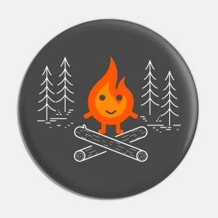 Campfire. Camping on the woods. Pin