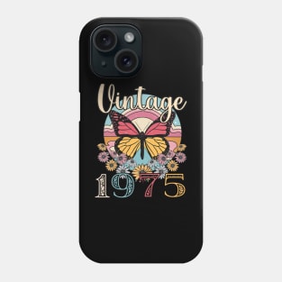 Floral Butterfly Retro Vintage 1975 48th Birthday Phone Case