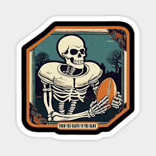 Skeleton Rugby Player Magnet