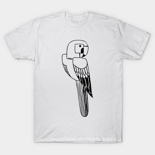 Bird Watching Funny Parrot Novelty Cartoon Hand Drawing T-Shirt