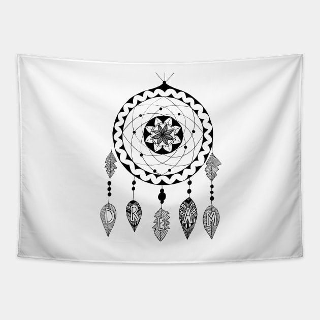 Dream in Black and White Tapestry by lizzyad