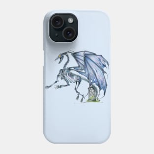 Spooky Blue Undead Skeleton Dragon Phone Case