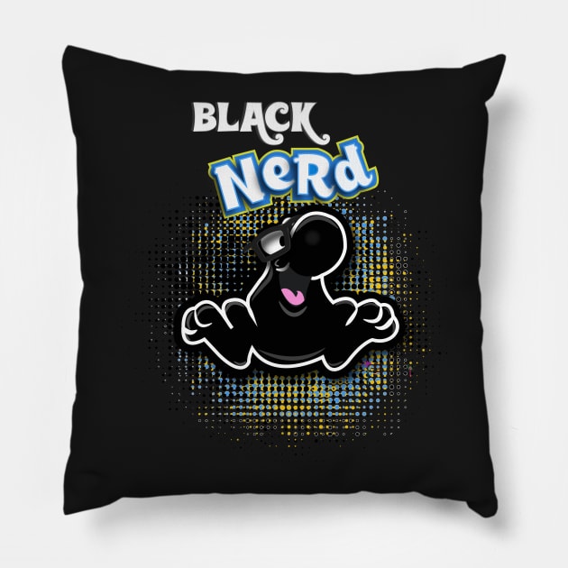 Black Nerd Pillow by G9Design