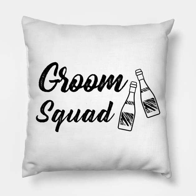 Groomsmen with Wine Bottle Wedding Gift Pillow by Suniquin