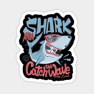 shark tshirt surf  print design Magnet