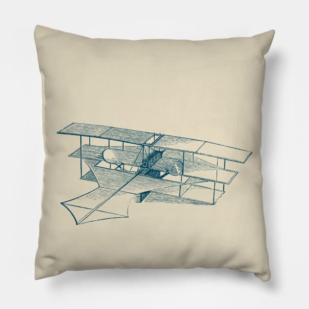 Historical plane sketch Pillow by UniqueDesignsCo