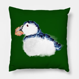 Puffin nature elements art Pillow