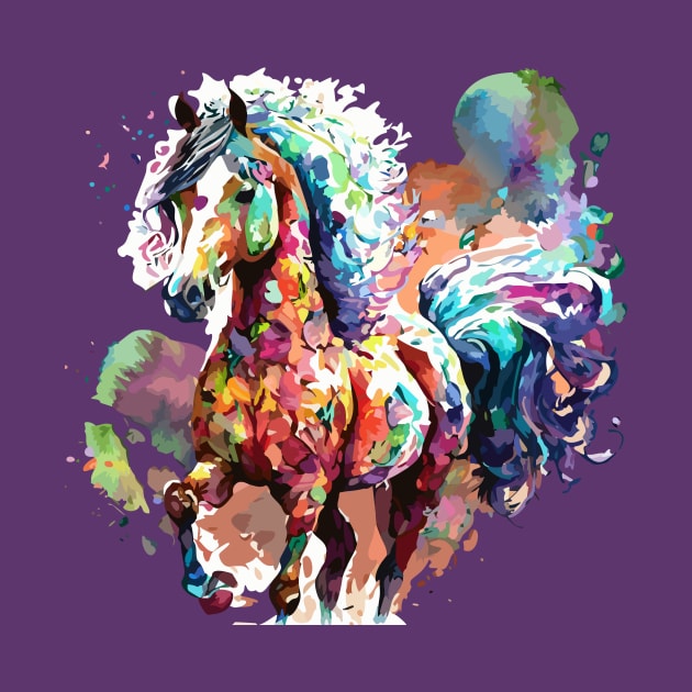 Arabian Horse Digital Watercolor by DestructoKitty