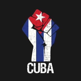 Cuba Flag Vintage Fist T-Shirt