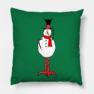 Polka Dot Snowman Pillow