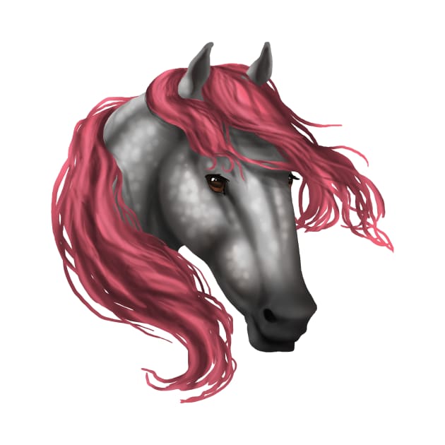 Horse Head - Dapple Pink Mane by FalconArt