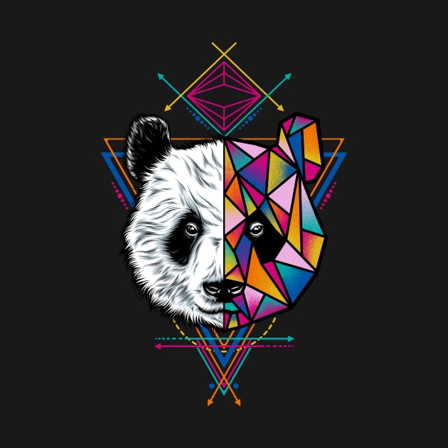 Geometric Panda by Eggzoo