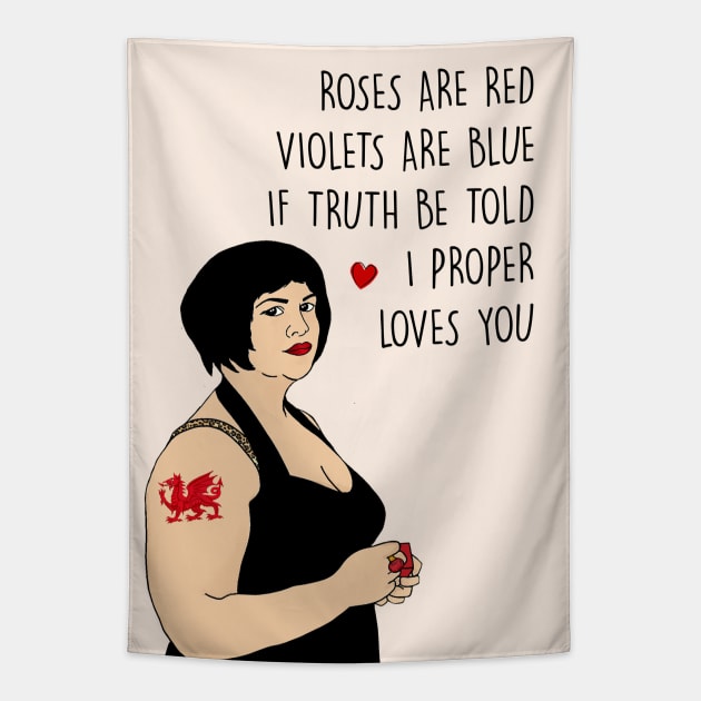 I PROPER LOVES YOU Tapestry by Poppy and Mabel