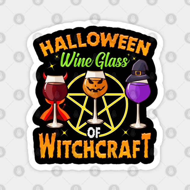 Halloween Wine Glass of Witchcraft Wine Glasses Characters Gift Magnet by creative