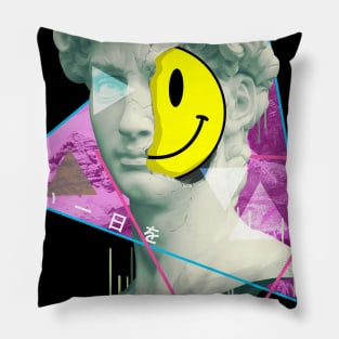 Vaporwave Have a Nice Day Statue of David Retro 1980s Art T-Shirt Pillow