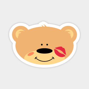 Teddy bear with Lipstick Kiss Magnet